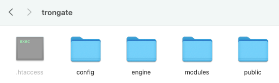 Trongate folders – yes, that's all of them